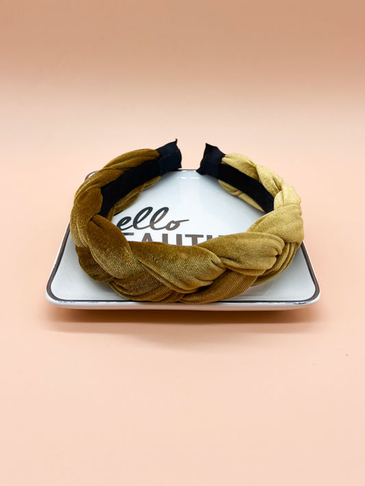 Mustard Velvet Twist Headband