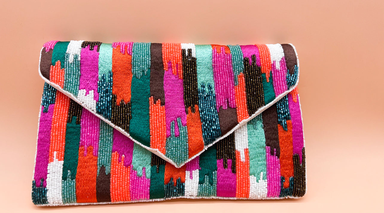 Multi Colored Beaded Statement Bag