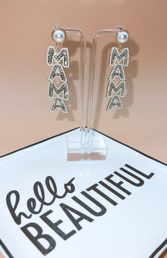 MAMA Statement Earrings-Silver