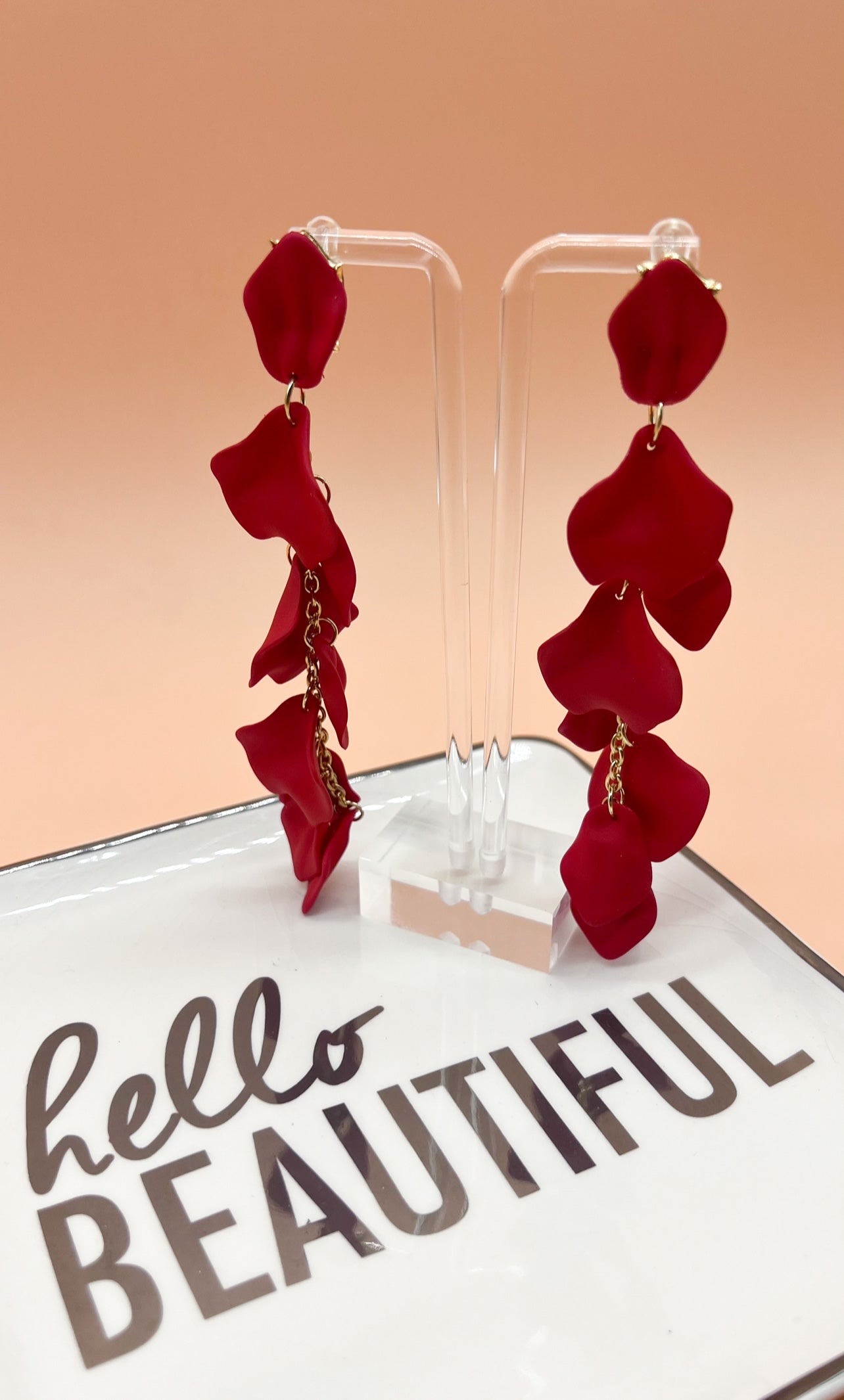 Red Poppy Statement Earrings