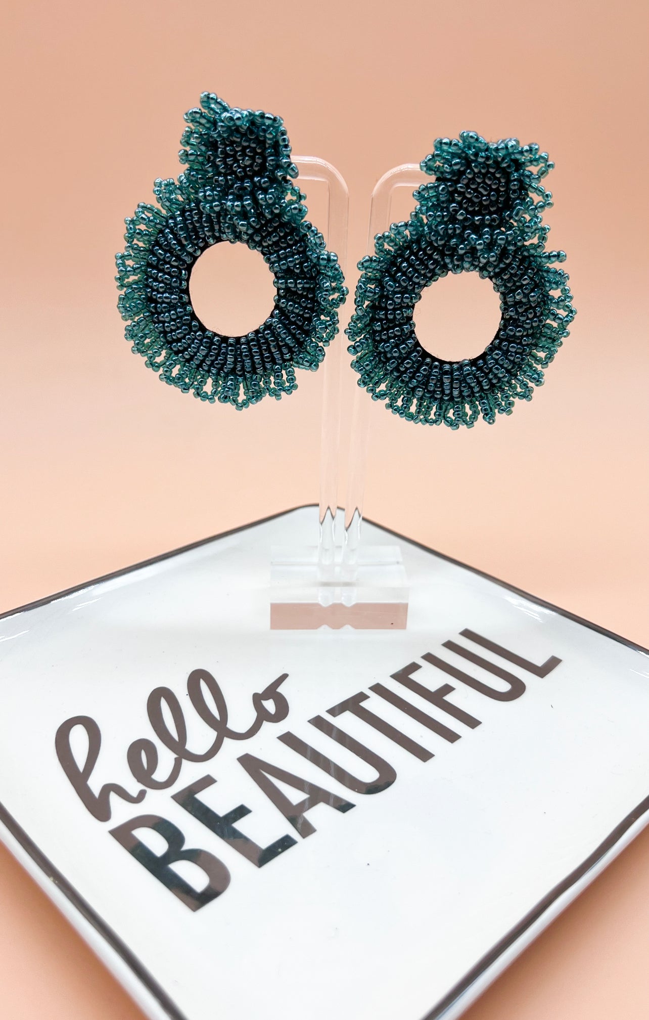 Whirl Of Beads Earrings: Turquoise