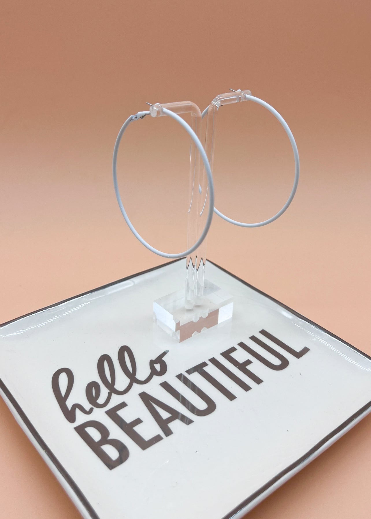 Pure White Hoop Earrings