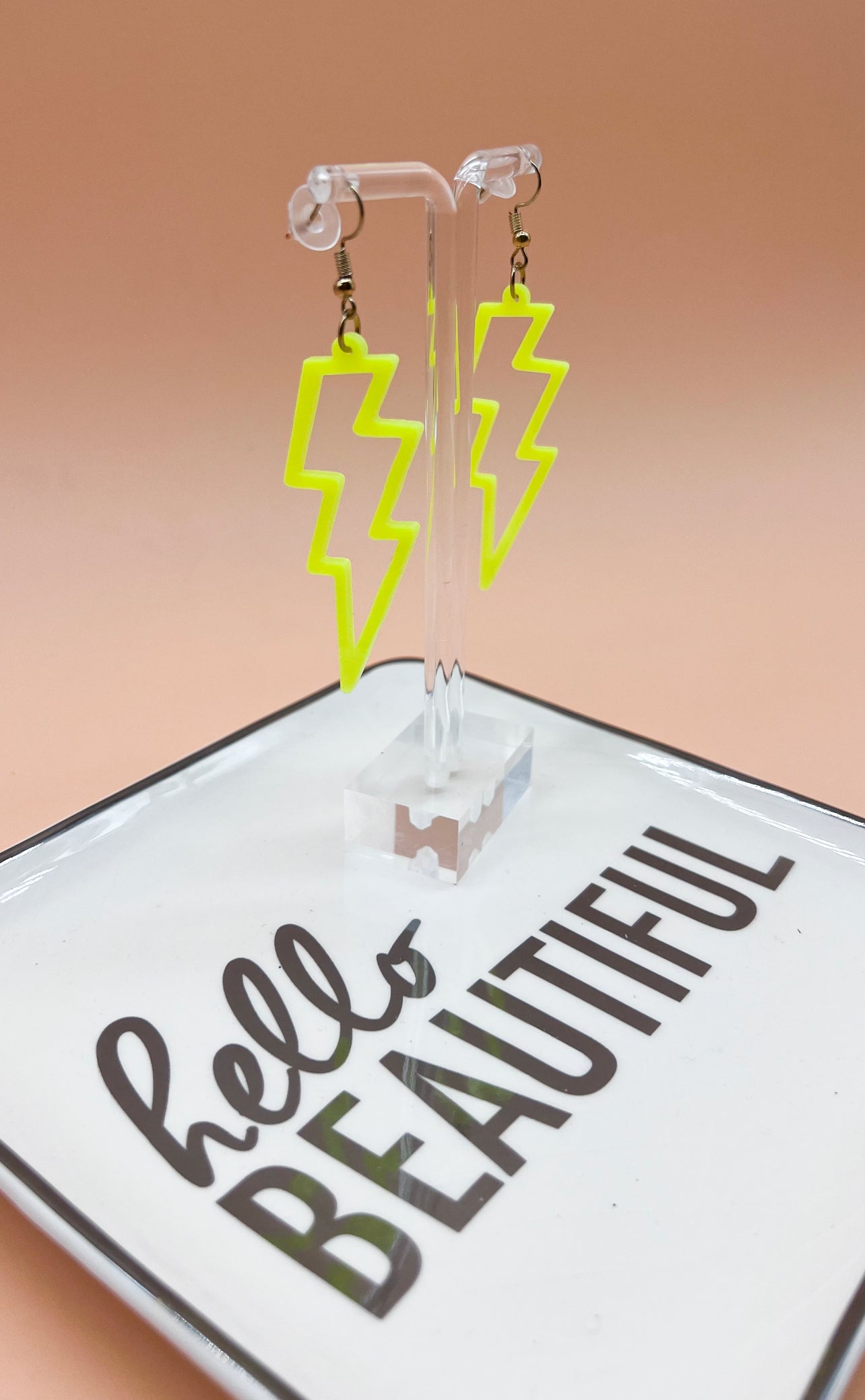 Neon Yellow Lightning Earrings