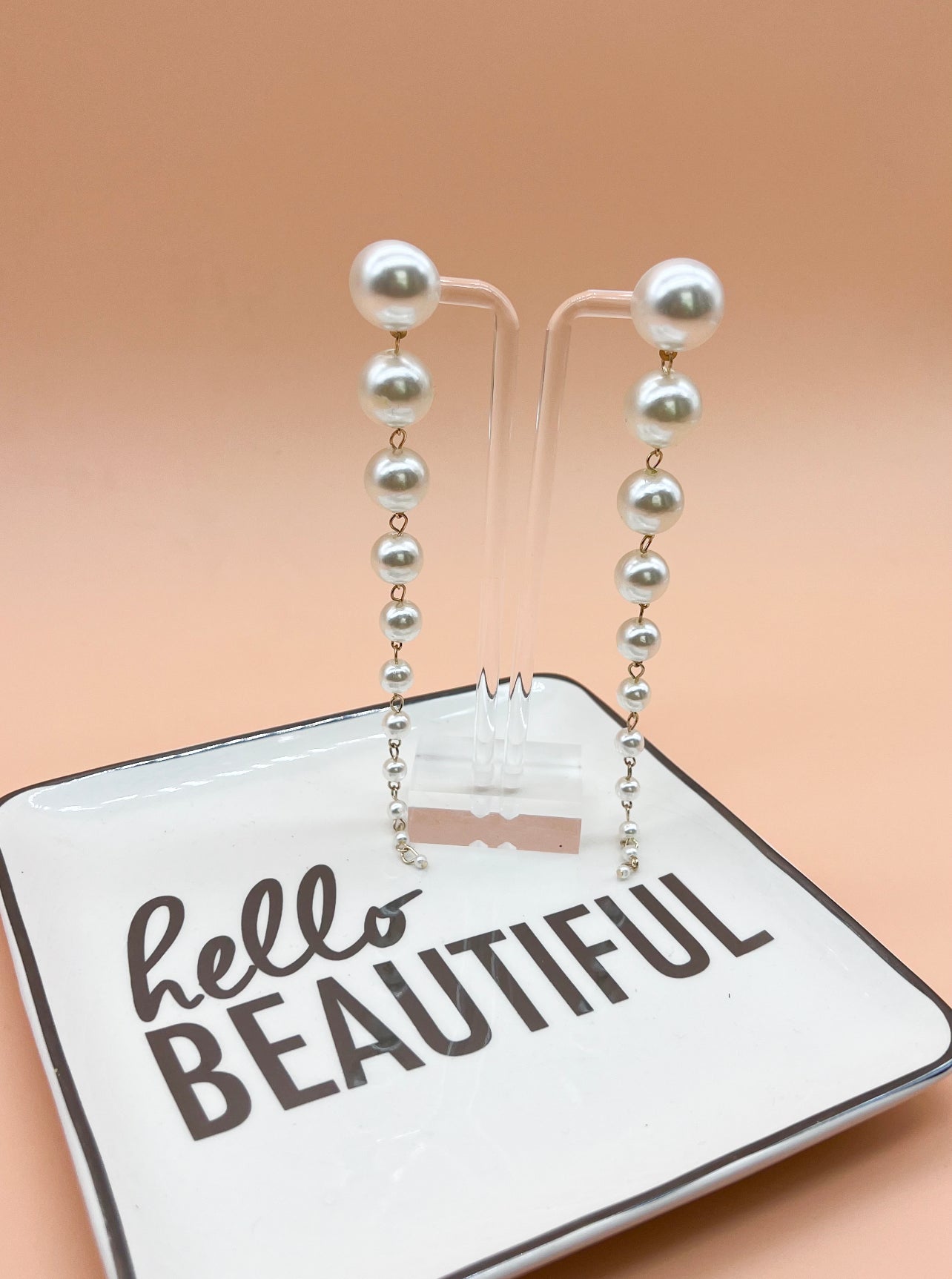 Pearl Drop Statement Earrings