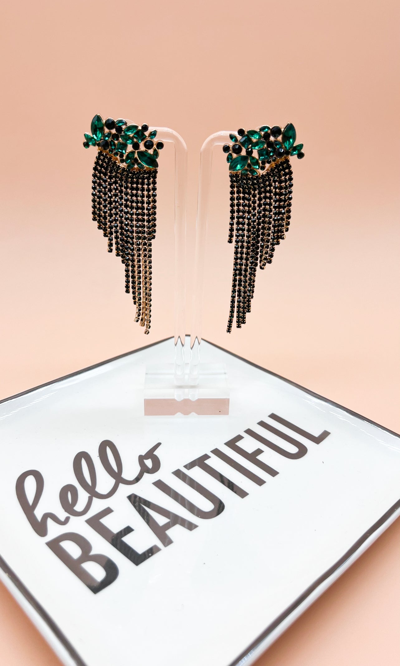 Josephine Statement Earrings- Green