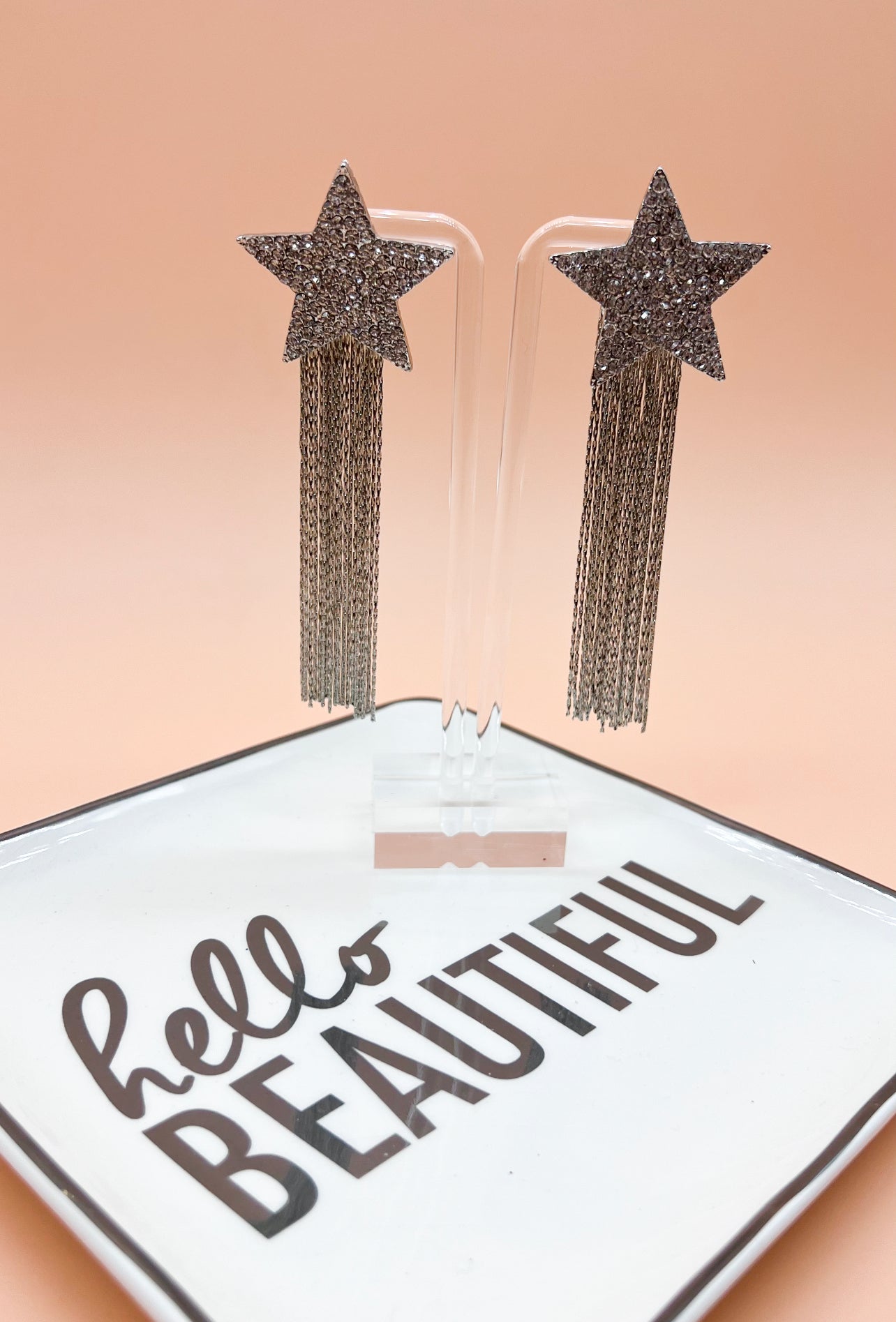 Star Gaze Statement Earrings-Silver