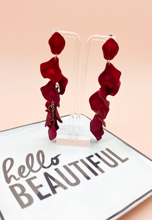 Rose Petal Statement Earrings